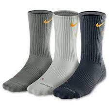 Men S Nike Dri Fit Fly Crew 3 Pack Socks Finishline Com Medium Grey Grey Heather Laser Orange Nike Men Socks Nike Dri Fit
