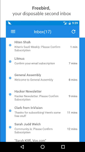 It is also known by names like : Freebird Disposable Temporary Email For Android Apk Download