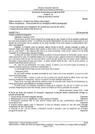 Simulare Bacalaureat 2018 La Limba È™i Literatura RomanÄƒ Libertatea