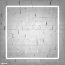 Black And White Brick Wall Wallpaper Square White Neon Frame On A White Brick Wall Vector Premium Image By Rawpixel Com Manotang White Brick Walls Brick Wall Background White Brick