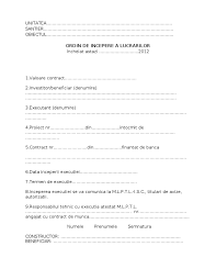 Text of ordin incepere lucrari. Proces Verbal De Incepere A Lucrarilor