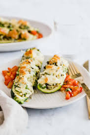 Quinoa stuffed zucchini boats with walnut parmesanslavic vegan. Vegetarian Stuffed Zucchini Boats With Rice Aline Made
