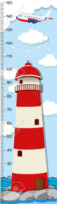 Height Measurement Chart Template With Lighthouse In Background