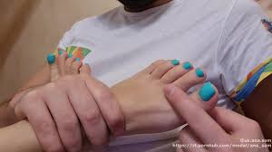 018 Close-UP Sexy Toes Nympho Goddess FEET (FOOT WORSHIP) Turquoise