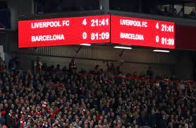 For the last 15 matches, liverpool got 10 win, 1 lost and 4 draw with 44 goals for and 25 goals against. Liverpool Vs Barcelona Scoreboard