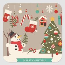 So easy to use, just run a pricking tool around the outside edge to loosen. Cute Merry Christmas Ornaments Square Sticker Zazzle Com In 2020 Christmas Card Illustration Christmas Vectors Custom Holiday Card