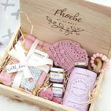 Welcome the new addition with our collection of new baby gifts at next. Baby Girl Deluxe Baby Box From Hooked In A Box Personalised New Baby Hamper With Gorgeous Baby Personalised Gifts Diy Personalized Gift Baskets Baby Gift Box