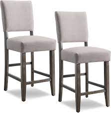 Counter height chairs are designed with specific features and height for a comfortable working and relaxation in your kitchen or restaurant. Amazon Com Leick Upholstered Back Counter Height Barstool Set Of 2 Grey Furniture Decor