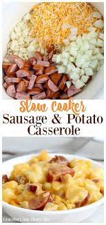 Slow Cooker Sausage And Potato Casserole Recipe Dinner Recipes Crockpot Crockpot Recipes Slow Cooker Crockpot Dishes