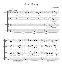 The music is jump in the line (shake, shake senora) by harry belafonte. Moana Medley Sheet Music