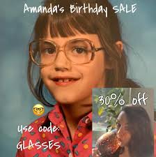 🥳It's that time of year!! Our biggest online sale🩷 30% off everything  online for Amanda's birthday! 🤓Use code GLASSES when checking out online
