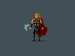 Thor Pixel Art Characters Marvel Universe Art Pixel Art Animation