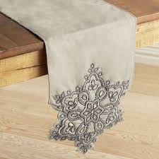 Pier 1 Imports Frosted Snowflake 108 Table Runner 48 Liked On Polyvore Featuring Home Kitchen Dining Table Runners Table Linens Christmas Table Runner