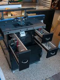 Sawstop And Router Cabinet Infeed Table Outfeed Table Project Woodworking Router Table Woodworking Plans