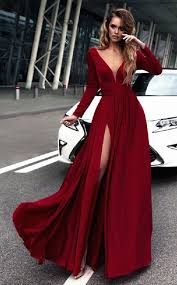 Nothing Says Glamorous Like A Full Length Burgundy Evening Gown Burgundy Prom Dress Red Prom Dress Prom Dresses Long With Sleeves
