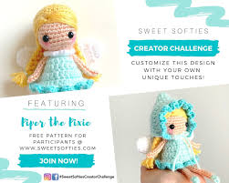This picture to knitting pattern generator will create a pdf file for you to download with your knitting pattern. Piper The Pixie Creator Challenge Intro Sweet Softies Amigurumi And Crochet