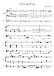 A Thousand Years Piano Viola Duet Sheet Music For Piano Viola Solo Musescore Com