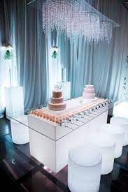 Illuminated Industries Dining Table Used For A Wedding Cake Table Available For Hire Brisbane Sydney Wedding Cake Display Trending Decor Wedding Cake Table