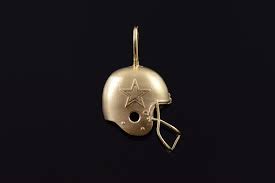 14k Dallas Cowboy Football Helmet Yellow Gold Charm Pendant Property Room