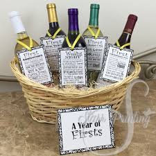 Sale Set Bridal Shower Wine Basket Gift Set With By Starrprinting Diy Wine Gift Baskets Wine Gifts Diy Bridal Shower Wine Basket