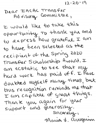 This is often the highest authority at the organization, and should be the recipient of your thank you note, unless it is noted differently elsewhere. Iacac Transfer Scholarship