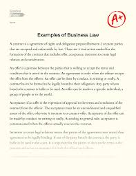 Learn the definition of 'legal obligation'. Examples Of Business Law Essay Example 605 Words Gradesfixer