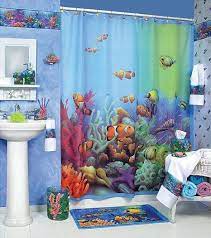 This forest lake bath rug shows your outdoor spirit. Colorful Fish Theme Fishing Bathroom Decor Kids Bathroom Themes Ocean Bathroom