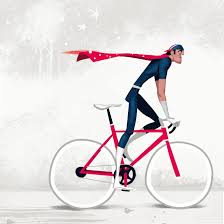 Superhero On Fixie Cartel De Bicicleta Ilustracion De Bicicleta Tatuaje De Ciclismo