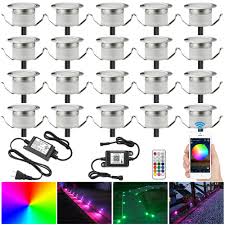 20x Wifi Smart Controller Timer Led Deck Light 31mm Outdoor Garden Pathway Lamp Landscape Walkway Lights Outdoor Lighting Yard Garden Outdoor Living