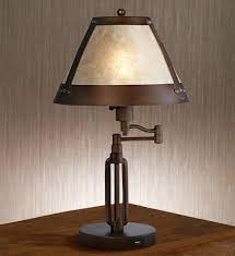 Samuel Swing Arm Mica Shade Desk Lamp With Usb Port Rustic Table Lamps Table Lamp Rustic Recessed Lighting