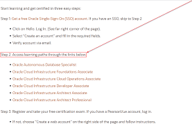 Free Oracle Certifications Cloud Training Program