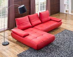 Modern red and white l shape leather sectional sofa with long ottoman, view leather sofa, evergo product details. 941 Contemporary Red Italian Leather Sectional Sofa