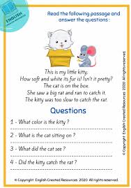 reading comprehension worksheets grade 1