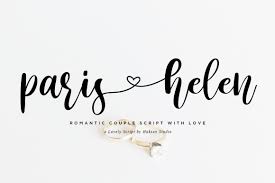 $ free > personal use. Paris Helen Romantic Couple Love Script 428664 Script Font Bundles