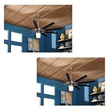Set Of 2 Harbor Breeze Slinger 72 In Brushed Nickel Downrod Mount Ceiling Fan With Light Kit And Remote Energy Sta Ceiling Fan Ceiling Fan With Light Fan Light