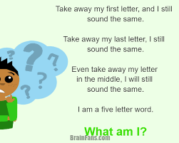 Check spelling or type a new query. I Am A Five Letter Word What Am I Logic Riddle Brainfans