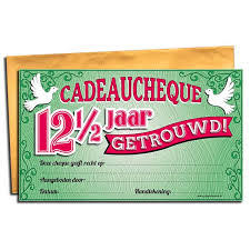 Cadeau Cheque 12 1 2 Jaar Getrouwd