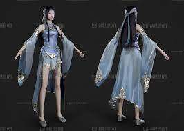 pbr 汉服美女古装古代美人御姐小姐姐武侠风武林人物女侠剑侠大侠侠客古风美女 女人 人物 大明劫 cg模型网 model toolbag pbr