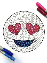 Love Emoji Pdf Zentangle Coloring Page Emoji Coloring Pages Emoji Art Coloring Pages