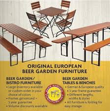 The furniture is made of wood and like all wood furniture should not be left outside in bad weather conditions. Oktoberfest Tables Backyard Oktoberfest