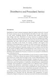 Pdf Introduction Distributive And Procedural Justice