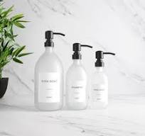 Frosted Clear Glass Bottle - Refillable Coloured Soap ...