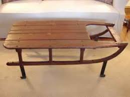 This coffee table was an estate sale find. Sled Coffee Table Coffee Table Table Ski Decor