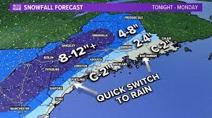Weather Map Near Me Strong Winter Storm Brings Snow, Wind And Rain To Maine On Monday |  Newscentermaine.com