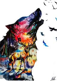 5 Amazing Wild Animals Artworks Artmene Watercolor Paintings Of Animals Animal Paintings Wolf Painting