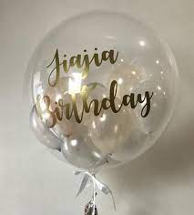 Great streamer and balloon photo backdrop. Vinyl On Bubble Balloons Balloon Centerpieces Balloon Diy Bubble Balloons