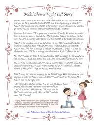 You can save money at the same time. Right Left Bridal Shower Game