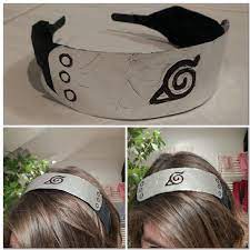 Diy Naruto Headband The Metal Part Is From Aluminium Foil And Paper Symbols Are Draw With Blac Acessorios Naturais Acessorios Divertidos Ideias De Cosplay