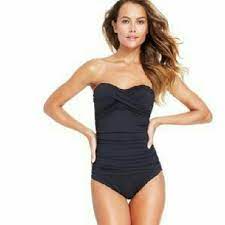 H M Black One Piece Swim Bandeau One Piece Swimsuit Black One Piece Swimsuit One Piece