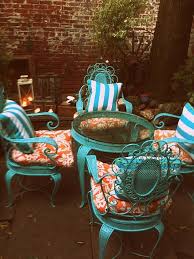 Orange And Teal Damask And Stripes Patio Furniture Orange And Turquoise Outdoor Rooms Patios